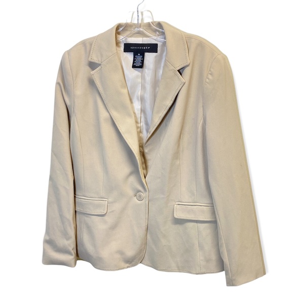 NWT Apostrophe Tan Lined One Button Blazer Size 18 - Picture 1 of 13